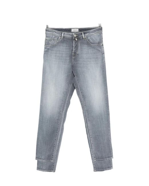 Jacob Cohen Gray Button-Fastening Jeans for men