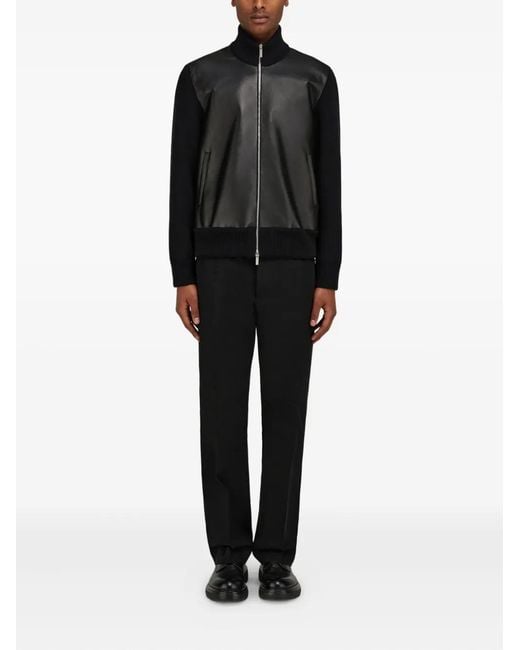 Ferragamo Black Leather Jacket for men