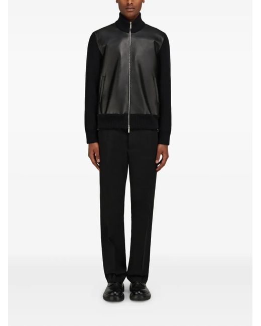Ferragamo Black Leather Jacket for men