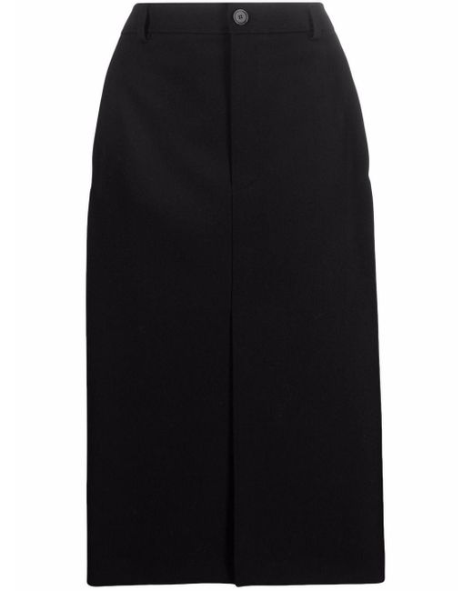 Falda de tubo con dobladillo asimétrico Balenciaga de color Black