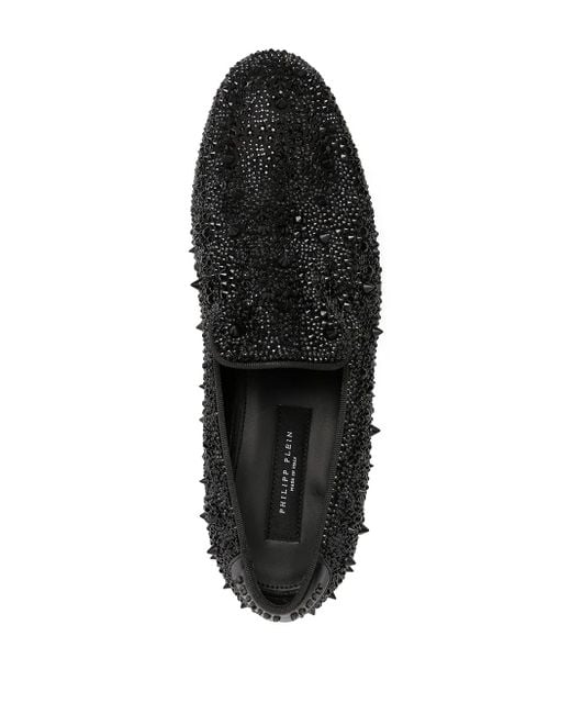 Philipp Plein Black Moccasin Crystal for men