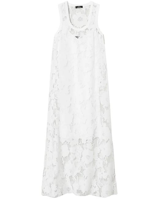 Twinset White Floral-Embroidered Organza Dress