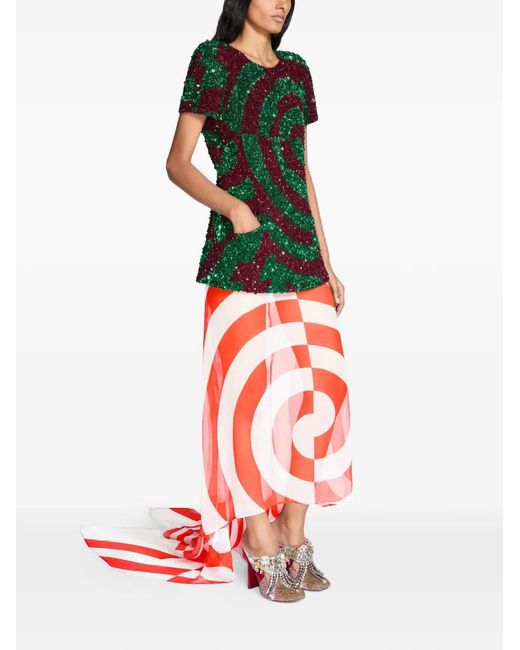 Dries Van Noten Green Sequinned Top