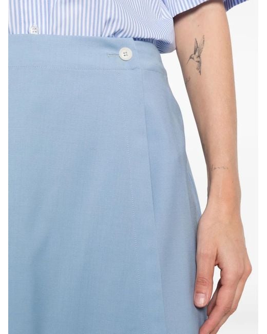 Manuel Ritz Blue Wrap Button Skirt