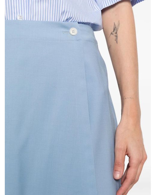 Manuel Ritz Blue Wrap Button Skirt