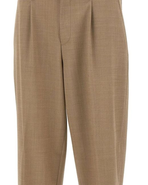 Boss Natural Pleated Tapered Trousers for men