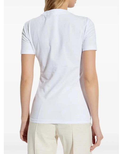 Versace Jeans Couture White Logo-Embellished T-Shirt