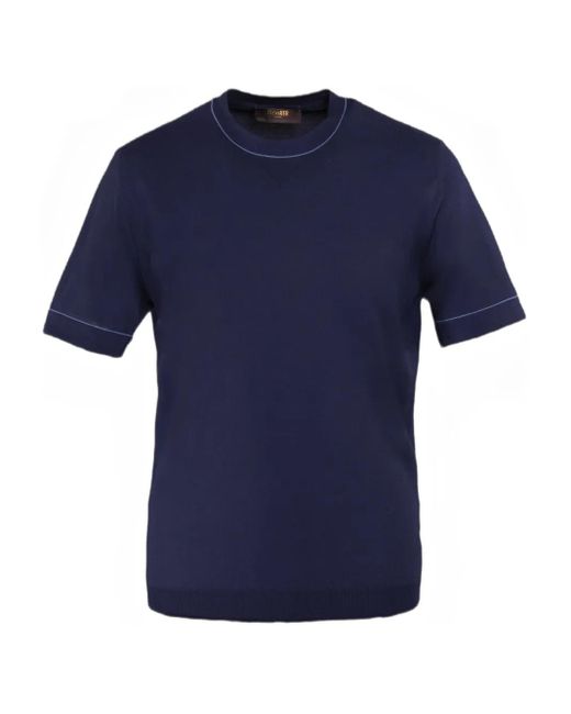 Moorer Blue Short-Sleeve Crew-Neck T-Shirt for men