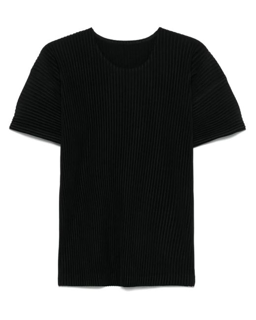 メンズ Homme Plissé Issey Miyake プリーツエフェクト Tシャツ Black