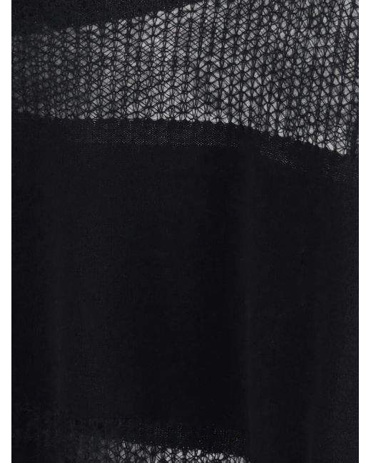 Fabiana Filippi Black Mesh-Inserts Sweater