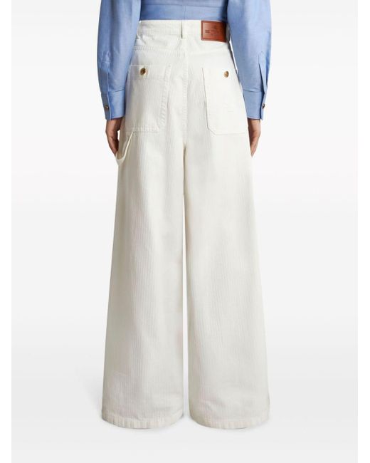 Pantalon ample à motif de chevrons Etro en coloris White