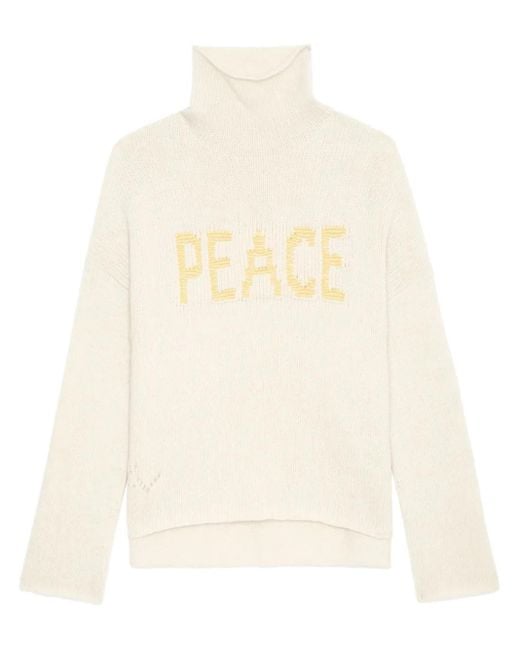 Zadig & Voltaire White Alma Peace Jumper