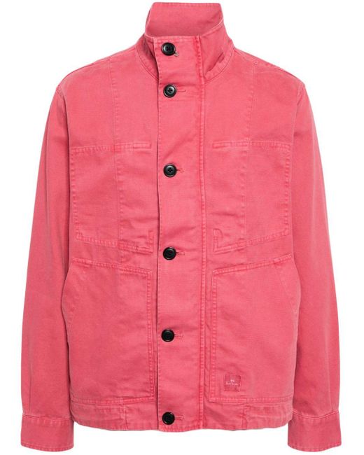 PS by Paul Smith Utility-Jacke mit Logo-Patch in Pink für Herren