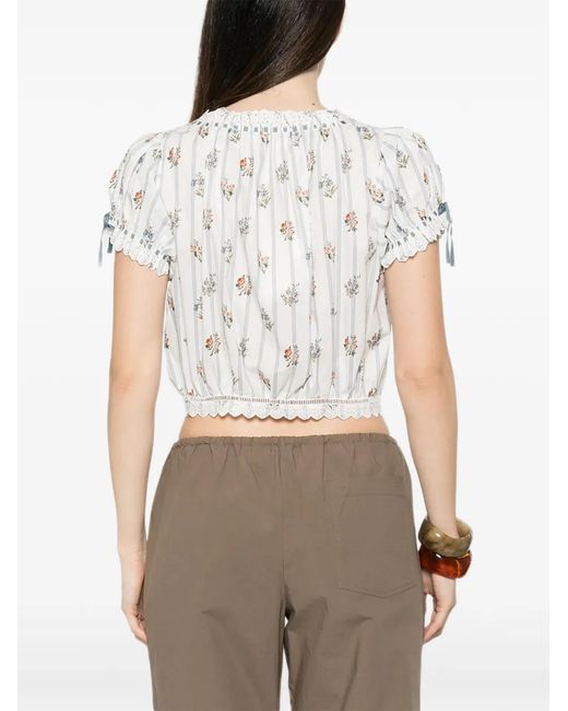 Blouse Nera À Fleurs Doen en coloris White