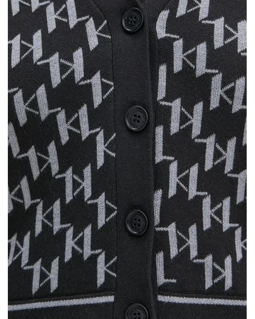Karl Lagerfeld Vest Met Monogram-Print in het Black