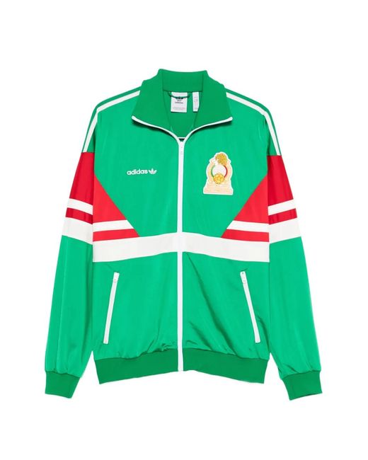 Adidas Green Sweatshirt With Shoulder Stripes for men