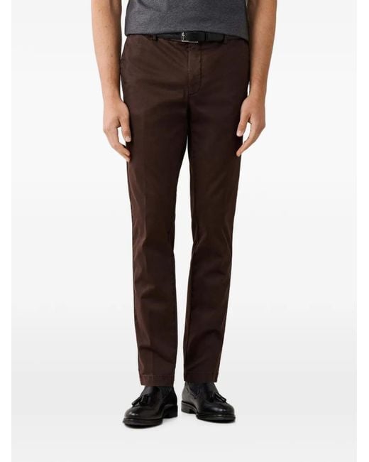 Hackett Brown Kensington Slim-Fit Trousers for men