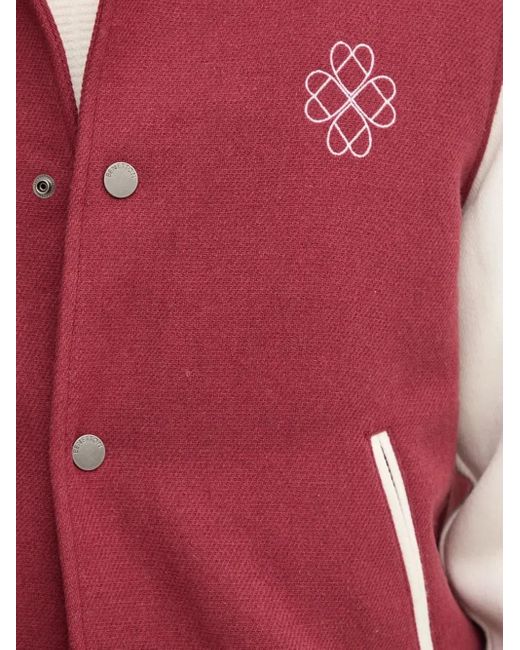Benetton Embroidered Buttoned Jacket for men
