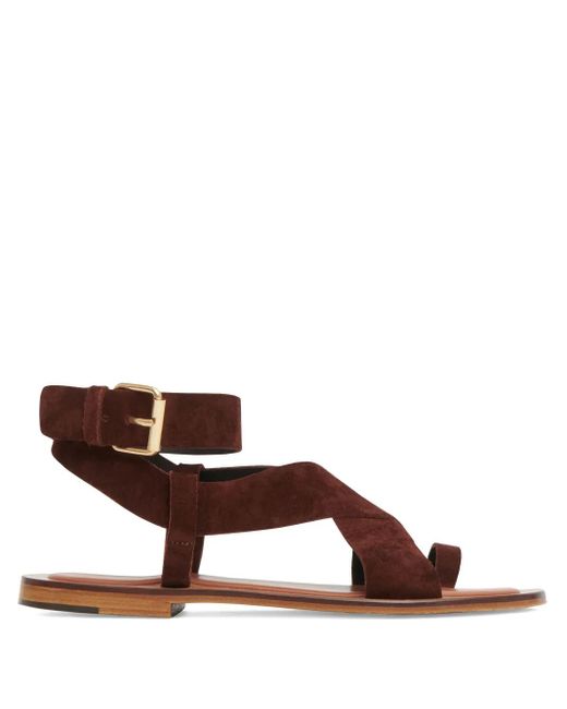 Mansur Gavriel Brown Suede Flat Sandals