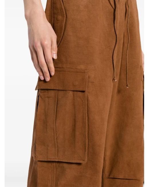 STORY mfg. Brown Organic Cotton Cargo Trousers for men