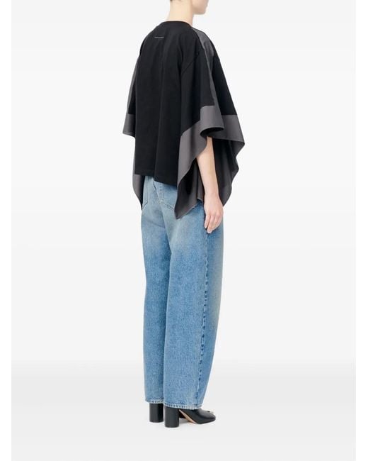 MM6 by Maison Margiela Blue Blouse À Encolure Ronde