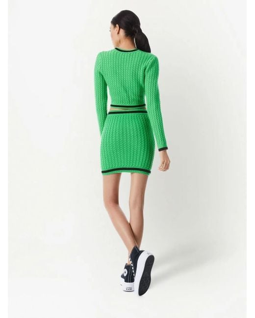 Alice + Olivia Ingrid ケーブルニット ミニスカート Green