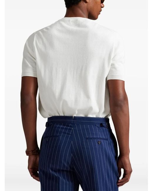 Polo Ralph Lauren White Cotton Crewneck Short-Sleeve Jumper for men