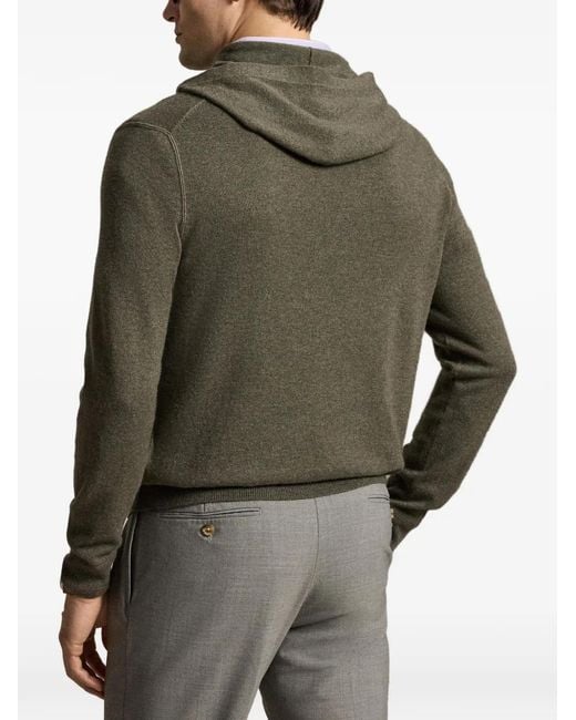 Ralph Lauren Green Cashmere Hooded Sweater for men