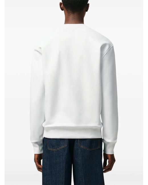 AMI White Cotton Knitted Ami De Coeur Sweatshirt
