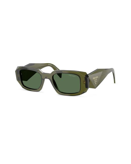 Prada Green Spr17W Rectangle-Frame Sunglasses