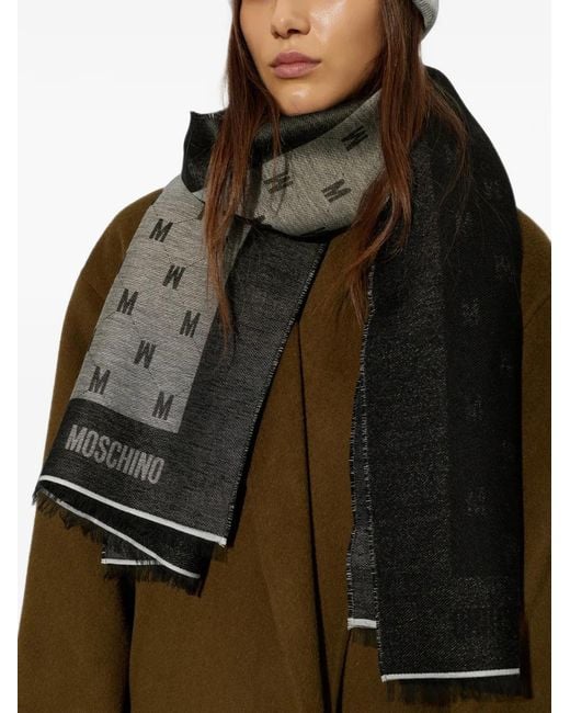 Sciarpa Con Stampa di Moschino in Black
