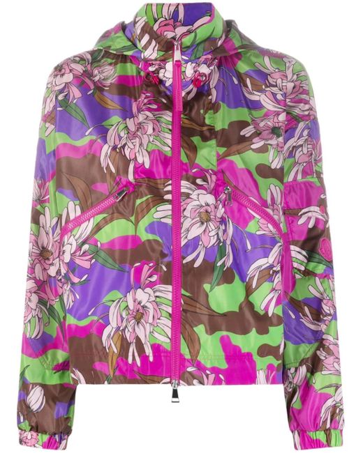Moncler Pink Severau Floral-Print Jacket