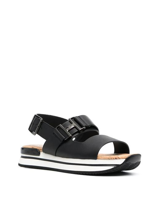 Hogan White Flatform Sandals