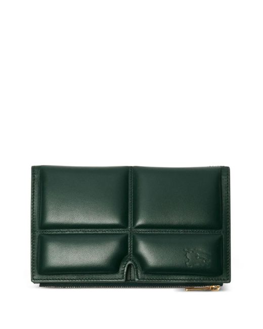 Burberry Green Large Snip Bifold Quilted-leather Wallet