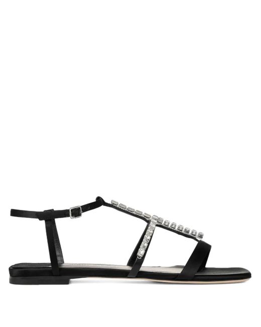 Jimmy Choo Black Gwyn Flat Sandals