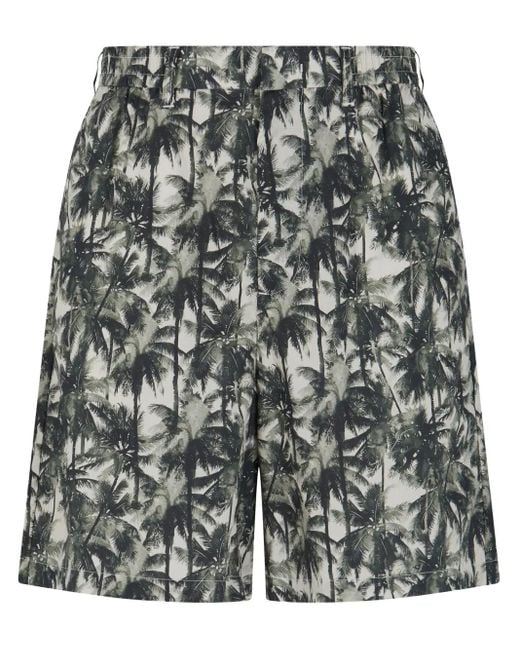 ARMANI EXCHANGE Gray Graphic-Print Shorts for men