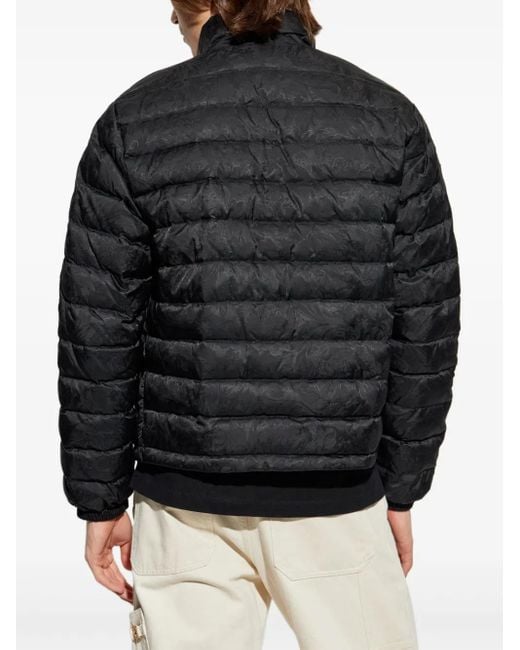 Versace Black Down Jacket With Stand-Up Collar for men