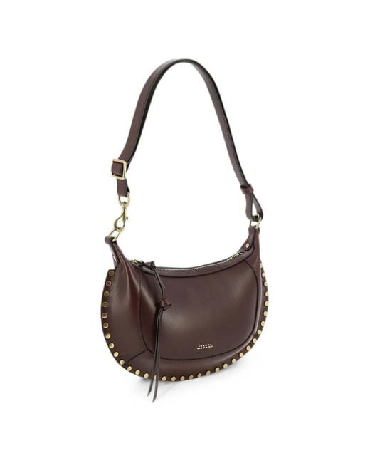 Isabel Marant Brown Studded Leather Shoulder Bag