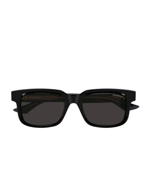 Montblanc Black Square-Frame Sunglasses for men