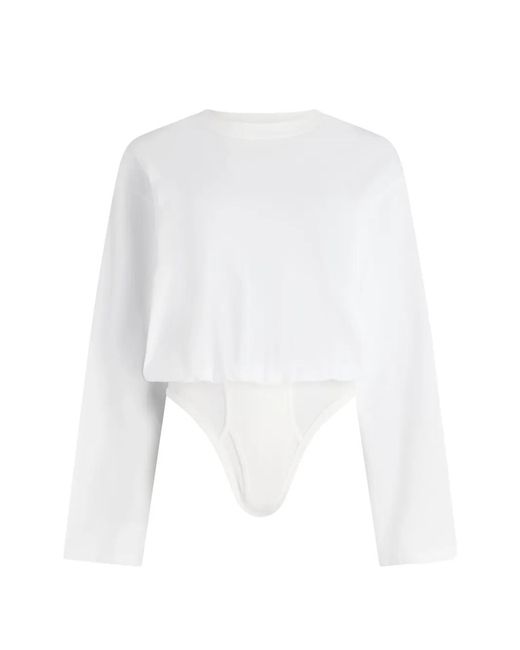 Jean Paul Gaultier White Long Sleeves Bodysuit