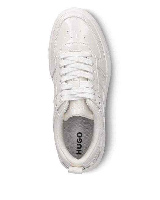 HUGO White Sneakers Mit Logo-Patch