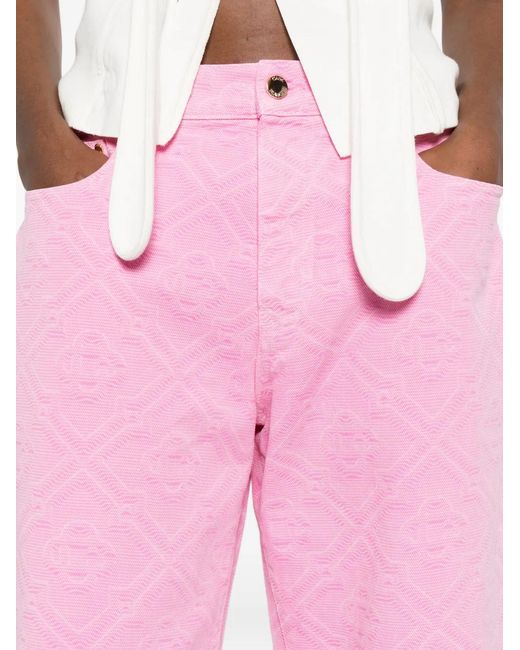 Casablanca Pink Monogram Straight Jeans