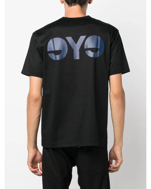 Junya Watanabe Black Logo-Print Cotton T-Shirt for men