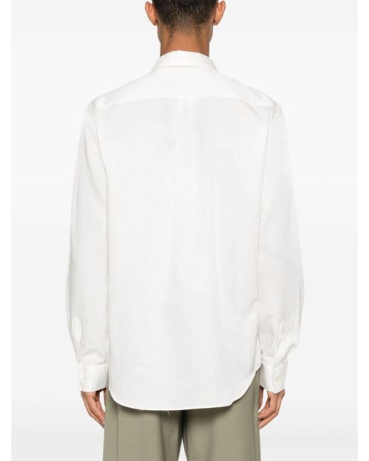 Paul Smith White Laurel-print Embroidered Shirt for men