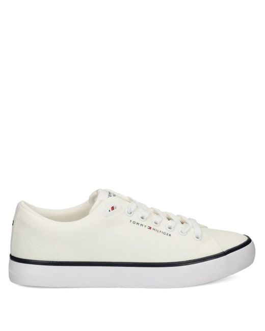 Tommy Hilfiger White Lace-Up Logo Sneakers for men