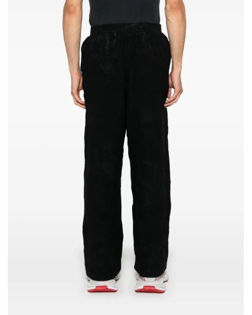 Balenciaga Black Crinkled-Effect Track Pants for men