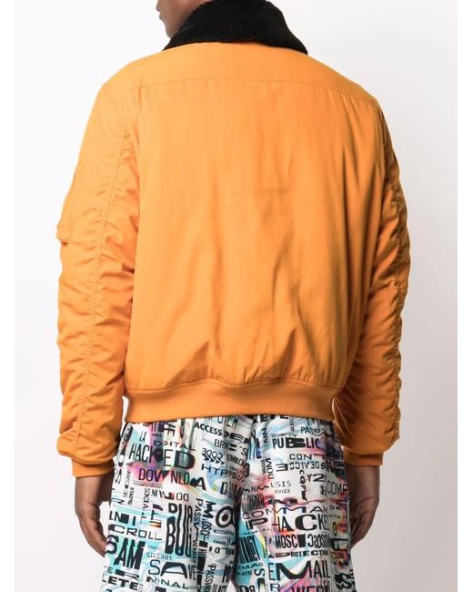 Moschino Orange Logo-keyring Bomber Jacket for men
