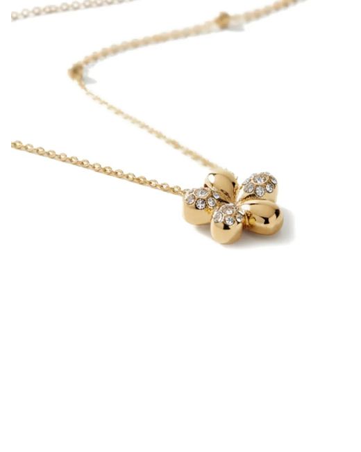 Yoj White Crystal Flower Necklace