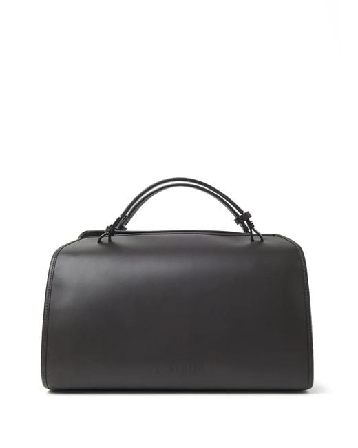 Peserico Black Top-Handle Leather Tote Bag