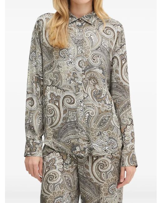 MARCIANO BY GUESS Gray Paisley-Print Buttoned Shirt